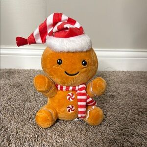 Target Holiday Gingerbread Plush with Red and White Hat